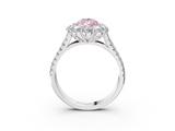 White gold Fancy Pink Pear  Halo Split Shank Diamond Engagement Ring with Pave Band and Four-Prong Setting_57