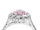 White gold Fancy Pink Pear  Halo Split Shank Diamond Engagement Ring with Pave Band and Four-Prong Setting_58