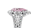 White gold Fancy Pink Pear  Halo Split Shank Diamond Engagement Ring with Pave Band and Four-Prong Setting_59