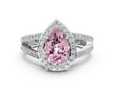 White gold Fancy Pink Pear  Halo Split Shank Diamond Ring with Four-Prong Setting_34