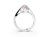 White gold Fancy Pink Pear  Halo Split Shank Diamond Ring with Four-Prong Setting_37