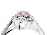 White gold Fancy Pink Pear  Halo Split Shank Diamond Ring with Four-Prong Setting_38