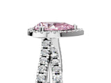 White gold Fancy Pink Pear  Halo Split Shank Diamond Ring with Pavé Setting_31