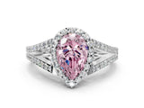 White gold Fancy Pink Pear  Halo Split Shank Pave Diamond Ring with Four-Prong Setting_49