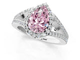 White gold Fancy Pink Pear  Halo Split Shank Pave Diamond Ring with Four-Prong Setting_50
