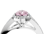 White gold Fancy Pink Pear  Halo Split Shank Pave Diamond Ring with Four-Prong Setting_53