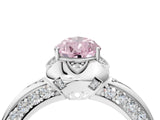White gold Fancy Pink Pear  Halo Split Shank Pave Diamond Ring with Petal Prong Setting_31