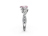 White gold Fancy Pink Pear  Halo Twist Band Solitaire Prong Setting Ring_78