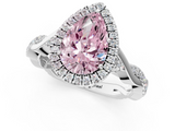 White gold Fancy Pink Pear  Halo Twist Band Solitaire Ring_20