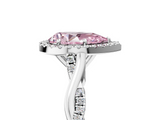 White gold Fancy Pink Pear  Halo Twist Band Solitaire Ring_24