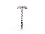 White gold Fancy Pink Pear  Halo Twisted Band Four-Prong Diamond Ring_22