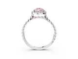 White gold Fancy Pink Pear  Halo Twisted Band Four-Prong Diamond Ring_23