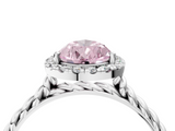 White gold Fancy Pink Pear  Halo Twisted Band Four-Prong Diamond Ring_24