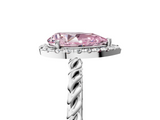 White gold Fancy Pink Pear  Halo Twisted Band Four-Prong Diamond Ring_25