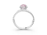 White gold Fancy Pink Pear  Halo Twisted Band Four-Prong Ring_35