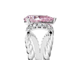White gold Fancy Pink Pear  Halo Twisted Band Four-Prong Ring_37