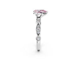 White gold Fancy Pink Pear  Milgrain Bezel Diamond Engagement Ring with Solitaire Prong Setting_157
