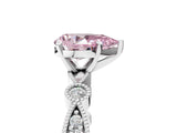 White gold Fancy Pink Pear  Milgrain Bezel Diamond Engagement Ring with Solitaire Prong Setting_160