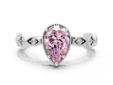 White gold Fancy Pink Pear  Milgrain Marquise Diamond Twist Band Ring_62