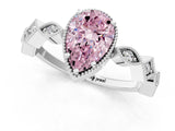 White gold Fancy Pink Pear  Milgrain Marquise Diamond Twist Band Ring_63