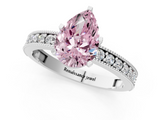 White gold Fancy Pink Pear  Milgrain Pave Diamond Engagement Ring with Four-Prong Setting_174