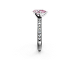 White gold Fancy Pink Pear  Milgrain Pave Diamond Engagement Ring with Four-Prong Setting_175
