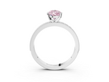 White gold Fancy Pink Pear  Milgrain Pave Diamond Engagement Ring with Four-Prong Setting_176