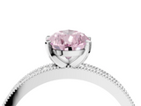 White gold Fancy Pink Pear  Milgrain Pave Diamond Engagement Ring with Four-Prong Setting_189