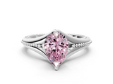 White gold Fancy Pink Pear  Solitaire Beaded Band Six-Prong Setting_27