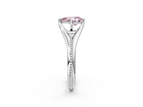 White gold Fancy Pink Pear  Solitaire Beaded Band Six-Prong Setting_29