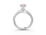 White gold Fancy Pink Pear  Solitaire Beaded Band Six-Prong Setting_30