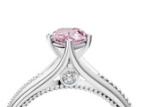 White gold Fancy Pink Pear  Solitaire Beaded Band Six-Prong Setting_31