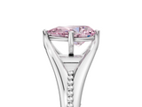 White gold Fancy Pink Pear  Solitaire Beaded Band Six-Prong Setting_32