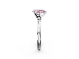 White gold Fancy Pink Pear  Solitaire Beaded Band with Four-Prong Setting_117