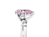 White gold Fancy Pink Pear  Solitaire Beaded Band with Four-Prong Setting_120