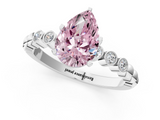 White gold Fancy Pink Pear  Solitaire Bezel Accent Diamond Engagement Ring with Beaded Band and Four-Prong Setting_25