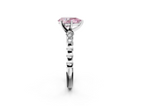 White gold Fancy Pink Pear  Solitaire Bezel Accent Diamond Engagement Ring with Beaded Band and Four-Prong Setting_26
