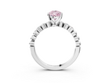 White gold Fancy Pink Pear  Solitaire Bezel Accent Diamond Engagement Ring with Beaded Band and Four-Prong Setting_27