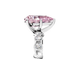 White gold Fancy Pink Pear  Solitaire Bezel Accent Diamond Engagement Ring with Beaded Band and Four-Prong Setting_29