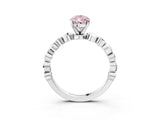 White gold Fancy Pink Pear  Solitaire Bezel-Set Diamond Ring with Beaded Band and Four-Prong Setting_36