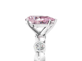 White gold Fancy Pink Pear  Solitaire Bezel-Set Diamond Ring with Beaded Band and Four-Prong Setting_37