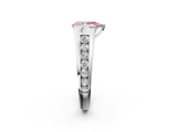 White gold Fancy Pink Pear  Solitaire Bezel-Set Diamond Ring with Channel-Set Band_22