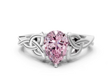 White gold Fancy Pink Pear  Solitaire Celtic Knot Engagement Ring with Four-Prong Setting_57