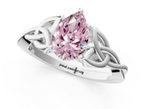 White gold Fancy Pink Pear  Solitaire Celtic Knot Engagement Ring with Four-Prong Setting_58