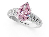 White gold Fancy Pink Pear  Solitaire Chevron Pave Diamond Engagement Ring with Six-Prong Setting_4
