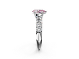 White gold Fancy Pink Pear  Solitaire Chevron Pave Diamond Engagement Ring with Six-Prong Setting_5