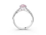 White gold Fancy Pink Pear  Solitaire Chevron Pave Diamond Engagement Ring with Six-Prong Setting_6