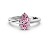 White gold Fancy Pink Pear  Solitaire Diamond Engagement Ring with Four-Prong Setting on a Classic Band_3