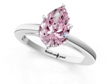 White gold Fancy Pink Pear  Solitaire Diamond Engagement Ring with Four-Prong Setting on a Classic Band_4