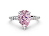 White gold Fancy Pink Pear  Solitaire Diamond Engagement Ring with Pave Band and Six-Prong Setting_20